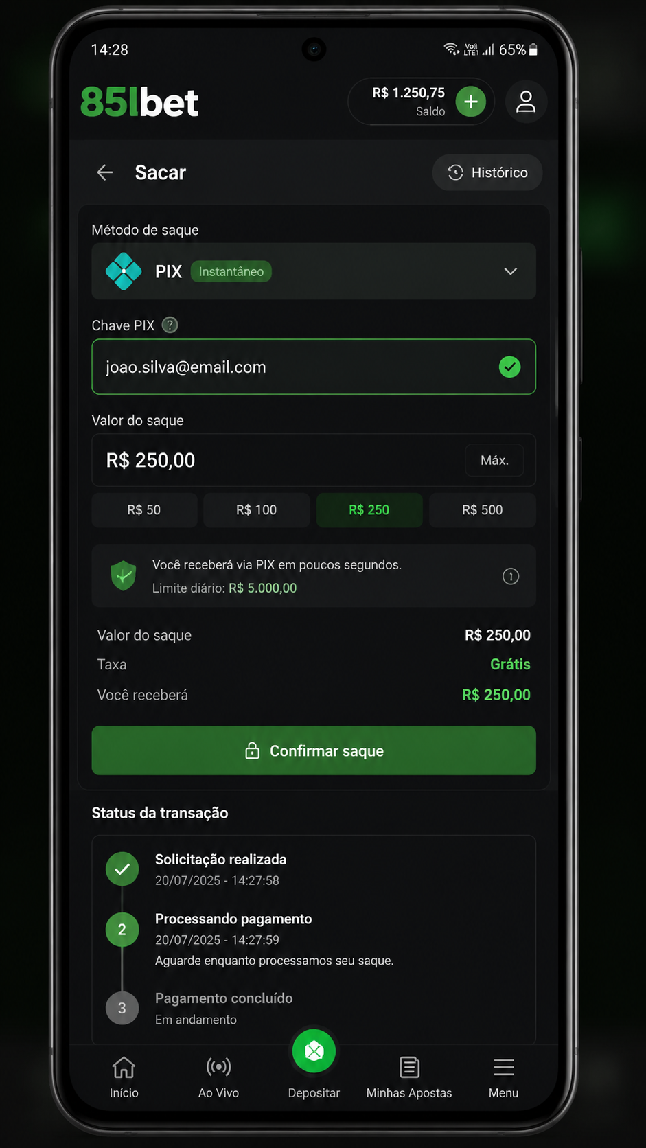 85lbet screenshot